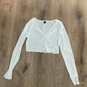 SHEIN Button Up Cropped Top